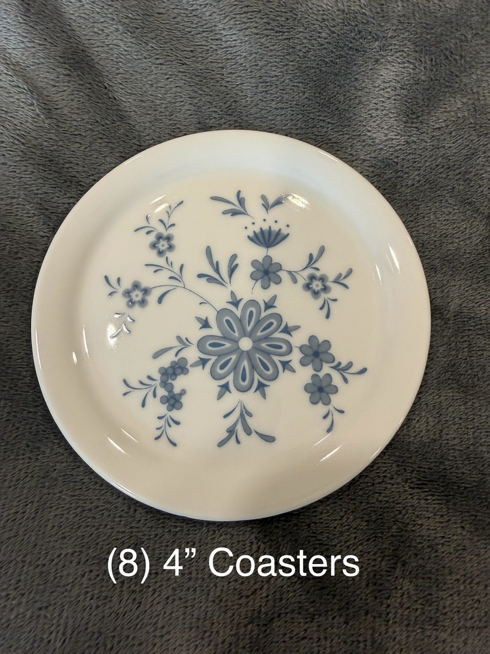 Seltmann Weiden Vintage Christina Porcelain Barvarian Blue Coaster Set of 8